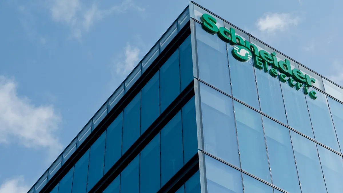 A facade of a Schneider Electric building.